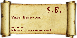 Veis Barakony névjegykártya